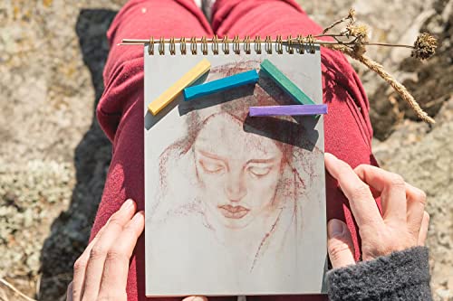 Brusarth Non Toxic Soft Pastel Chalk Set for Professional Artist - 48 Colors Square Chalk Pastel for Drawing, Blending, Layering, Shading, Art Supplies for Beginners, Artists