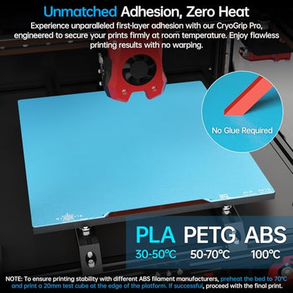 BIGTREETECH BIQU CryoGrip Pro Frostbite for Voron350 3D Printer 350x350MM Cold Build Plate Double Sided Strong Adhesion Spring Steel Sheet Room Temperature Print Upgrade Removable Heated Bed Cover - style: Frostbite(Voron350)