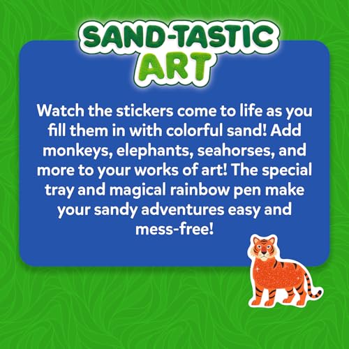 Skillmatics Sand Art Activity - Mess-Controlled DIY Animal Craft Kit with 50+ Colorful Stickers, Creative Arts & Crafts for Kids, Fun Hands-On Activity, Gifts for Ages 4, 5, 6, 7, 8, 9, 10 - style: Animals