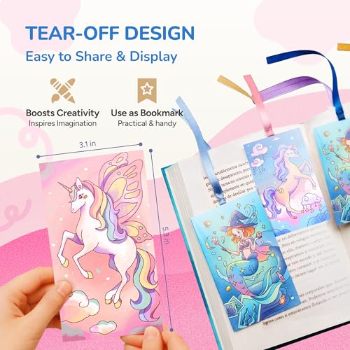 JoyCat 3 Pack Pocket Paint with Water Coloring Books for Kids, Art & Craft Activity Toy Set, Creative Travel & Home Painting Kit, Gifts for Girls & Boys Ages 3-8 (3 Pack - Magical Pony & Ocean Princess & Animals) - style: 3 Pack - Magical Pony & Ocean Pri