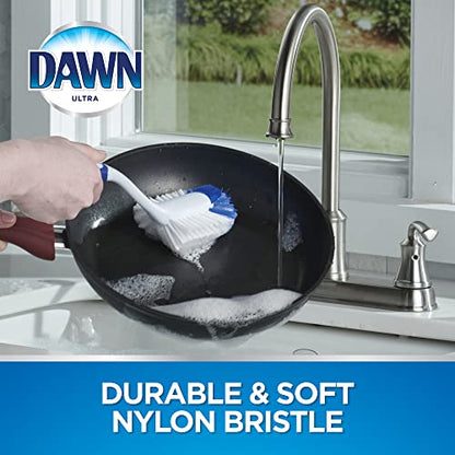 Dawn Ultra Soap Dispensing Dish Wand and Kitchen Brush Set with Scrapers, Kitchen Dish Wand and Scrubber Brush Dishwashing Set, Blue/White - size: Pack of 1, style: Dispensing Sponge + Brush