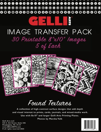 Gelli Arts Image Transfer Printables Pack – Collage Art & Texture Sheets for Gel Printing, Mixed Media, Scrapbooking, Card Making & DIY Crafts– 30 Printable 8x10 Images – Found Textures - color: black and white, shades of green, blue, and pink