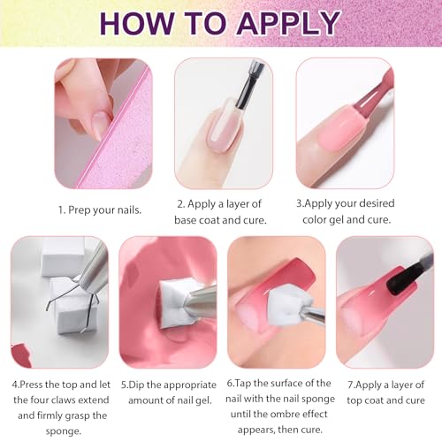 Gradient Painting Gel, 9 Colors Ombre Gel Nail Polish Almond Cream Brown for Pigment Pat Aura Nails French Manicure Soak Off UV Home Salon DIY Nail Art Coconut Latte - color: Coconut Latte