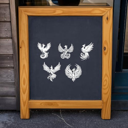 2 Sheets Phoenix Silk Screen Stencils, 8.7 x 11 Inch Self-Adhesive Silk Screen Printing Stencils Reusable Mesh Stencil for Painting on Wall, Wood, T-Shirt, Fabric, Home Craft Decor - style: Phoenix