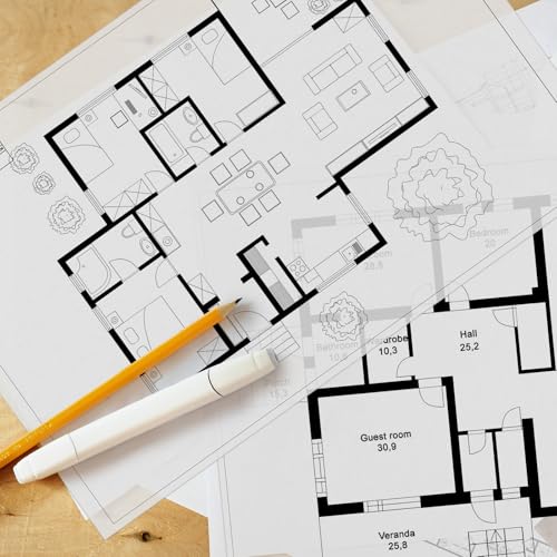 Tatuo 15 Sheets Architectural Vellum Paper 11 x 17 Inch Drafting Vellum Tracing Sheets Semi Translucent Drafting Paper Rag with Border and Title Block for Drawing Sketching Architecture Building - size: 11 x 17 Inch