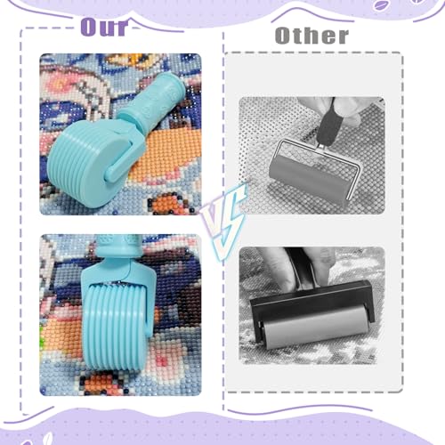 Jzzuau Diamond Art Roller Tool – 3D Printed Paint Straightening & Pressing Drills Roller, Easy-Grip Hand Roller for Rhinestone Embroidery, Essential DIY Craft Tool Accessories - color: Light Blue