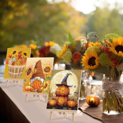 Sherr 24 Pcs Pre Drawn Canvas for Painting Adult Pre Printed Canvas Bulk Sip and Paint Kit Stretched Panels Paint Set for Theme Valentine Painting Night Party Favor(Autumn Halloween,8 x 10 Inch) - size: 8 x 10 Inch, style: Autumn Halloween