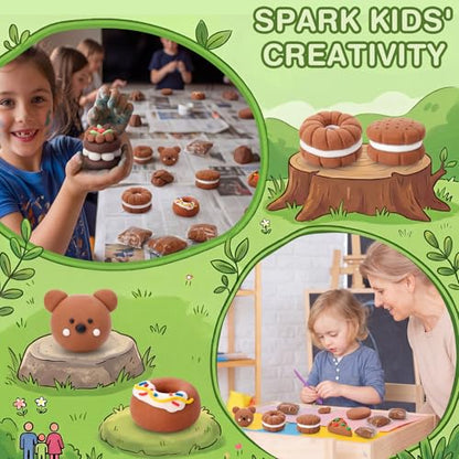 VioraWhite 216 Pcs 76 oz Brown Air Dry Clay Bulk Ultra Light Modeling Clay for Kids DIY Magic Foam Gifts Safe and Non Toxic for Sculpting Boys Girls Kids School Birthday Gifts