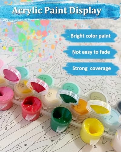 TOCARE Dog Paint by Numbers Kit for Adults Beginner,Labrador Retriever Paint by Number Canvas Kit, Acrylic Adults' Paint-by-Number Kits for Dogs Lovers 16x20inch (Without Framed) - color: TC-OPC-021