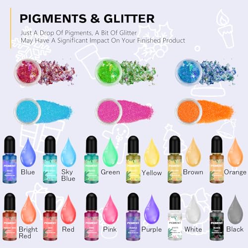 IGaiety Resin Jewelry Making Kit 240 Pcs Silicone Epoxy Resin Mold Keychain Starter Kit Bundle with Epoxy Molds and Pigments Tools for Beginners Adults Jewelry Earring Making - size: XX-Jewelry Mold