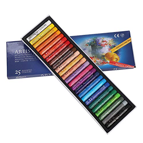 KUPTOOL Oil Pastel Set,Professional Painting Soft Oil Pastels Drawing Graffiti Art Crayons Washable Round Non Toxic Pastel Sticks for Artist,Student,Beginner (25 Colors)