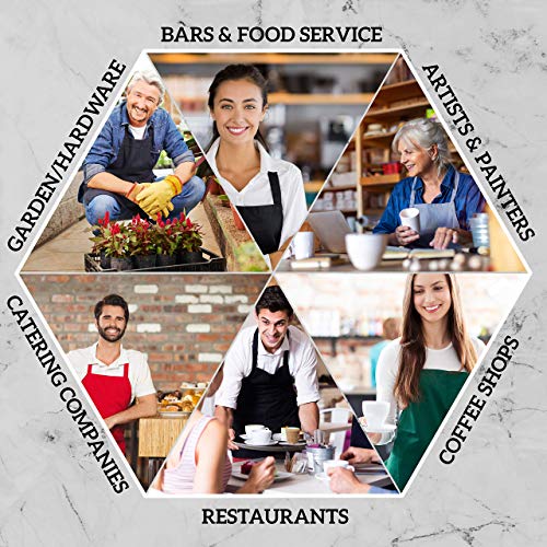 GREEN LIFESTYLE 12 Pack Bib Apron - Unisex Black Aprons, Machine Washable Aprons for Men and Women, Kitchen Cooking BBQ Bulk (Pack of 12, No Pockets, Black) - color: Black, size: Pack of 12, No Pocket