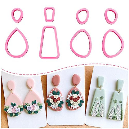 Keoker Polymer Clay Cutters, Clay Cutters for Polymer Clay Jewelry, Basic Polymer Clay Cutters, Clay Earrings Cutters. - color: A