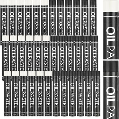 Geyoga 36 Pcs Soft Oil Pastels Bulk Artists Oil Crayons Single Color Creamy Pastels for Art Painting Drawing Blending for Artists(Black, White) - color: Black, White