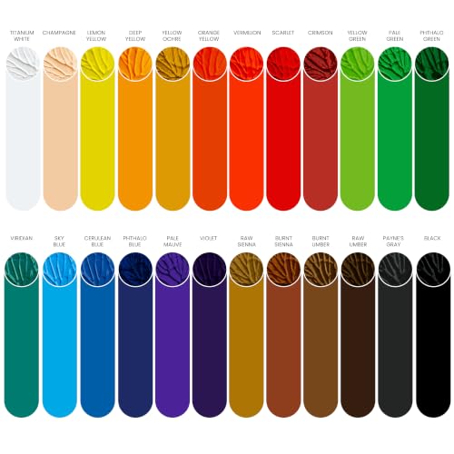 MyArtscape Heavy Body Acrylic Paint Set 24 Colors x 21ml — Rich Pigment Artist Acrylic Paints for Canvas, Wood & Fabric | Non-Toxic ASTM D4236 | Professional Paint Set for Adults & Beginners