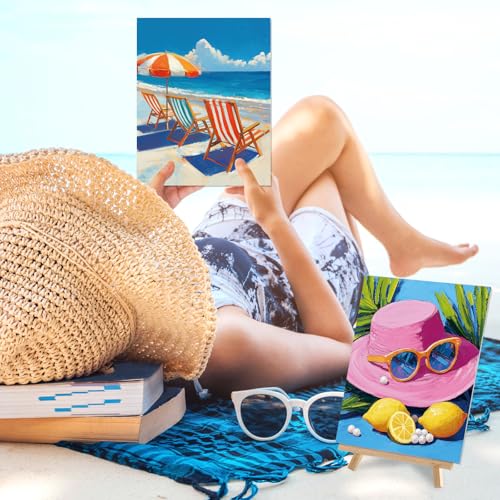 Sherr 12 Pcs Pre Drawn Canvas Pre Printed Canvas for Adults Sip and Paint Party Canvases Painting Kit for Summer Easter Mother's Day Party Favor(Hawaiian Holiday,8 x 10 Inch) - size: 8 x 10 Inch, style: Hawaiian Holiday
