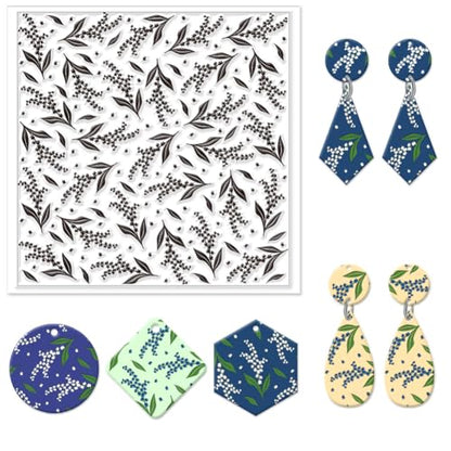 CHGCRAFT Lily of The Valley Polymer Clay Texture Sheets Flowers Silicone Texture Stamp Clay Texture Mat Modeling Pattern Pad Texture Sheets for Polymer Clay Jewelry and Clay Earrings Tools - style: Lily