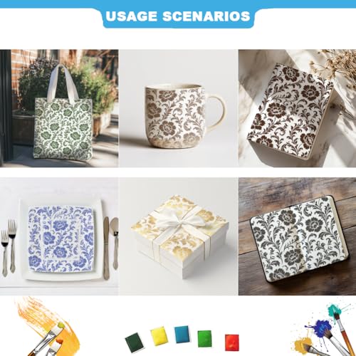 2 Sheets Silkscreen Stencil, Flower Printing Stencils Templates Reusable Self-Adhesive Silk Screen for Painting on Wall, Wood, T-Shirt, Fabric, Home Craft Decor, 8.7x11 Inch - style: Flower