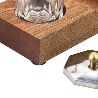 Crapyt Ink Well for Dip Pen Calligraphy Holder Dip Pen Holder Wood Desktop Pen Holder Calligraphy Oblique Nib Holder 2.83"×2.01"×0.79" Pen Rest