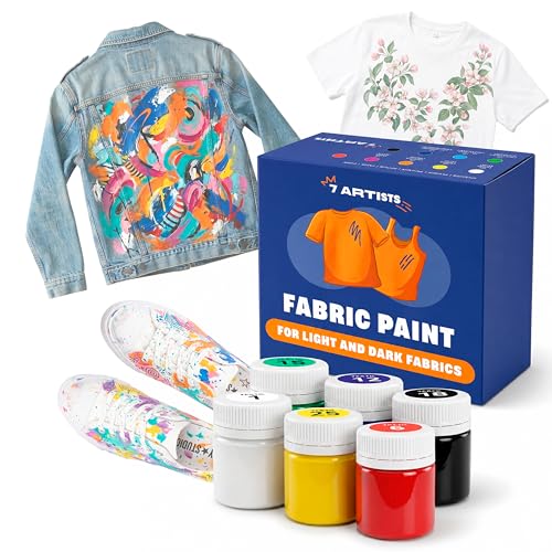 Fabric Paint Set for Clothes 6 Colors (20 ml/0.7 oz) – Permanent Textile Paint for T-Shirts, Shoes, Canvas & Tote Bags | Rich Colors Fabric Paints for DIY, Crafts | Washable After Drying - color: Paint Set 6 Colors x 20 ml