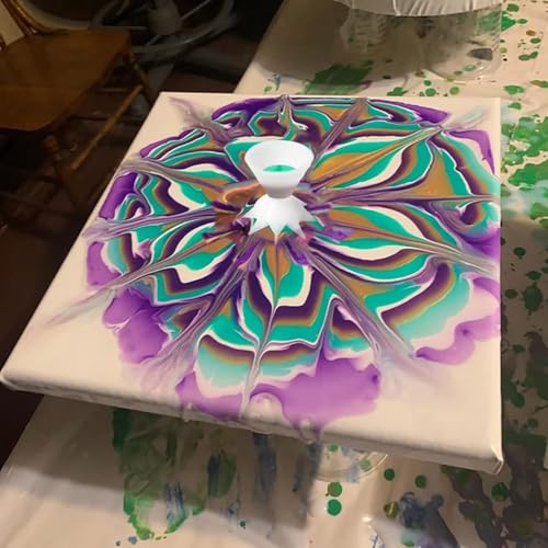 TOPINCN 7 Funnel Split Cup for Acrylic Paint, Flower Pattern Pouring Cup Multifunctional Suitable for Fluid Art Techniques Painting Accessories (White), Default, TOPINCNn53ydroxiw-66