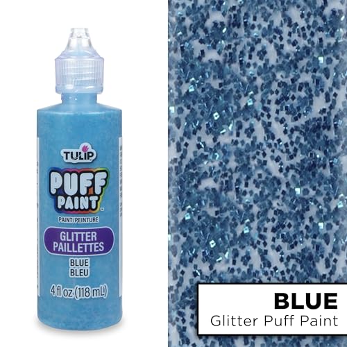 TULIP Puff Paint Glitter Blue 4 Fl Oz (Pack of 1) - color: GLITTER BLUE, size: 4 Fl Oz (Pack of 1)