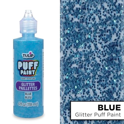 TULIP Puff Paint Glitter Blue 4 Fl Oz (Pack of 1) - color: GLITTER BLUE, size: 4 Fl Oz (Pack of 1)