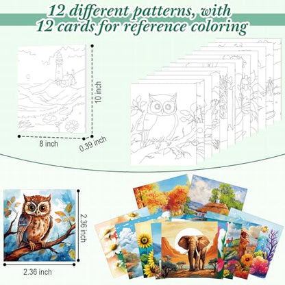 Sherr 12 Pcs Pre Drawn Canvas Pre Printed Canvas for Adults Sip and Paint Party Canvases Painting Kit for Summer Easter Mother's Day Party Favor(Mixed Styles,8 x 10 Inch) - size: 8 x 10 Inch, style: Mixed Styles