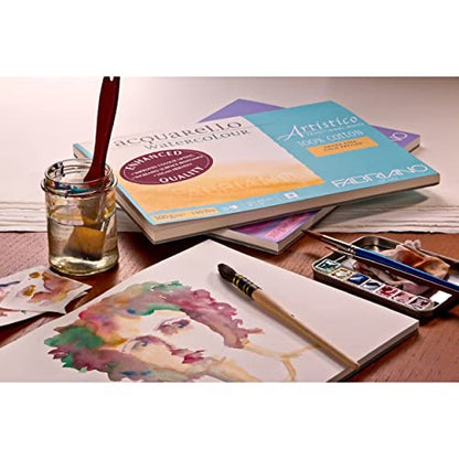 Fabriano Artistico Watercolor Block, 9" x 12", Traditional White - size: 9x12, style: Cold-Press