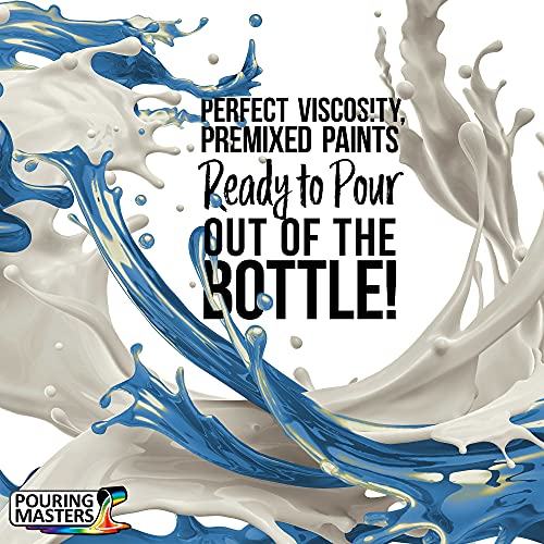 Pouring Masters Blue/Gold Iridescent Special Effects Acrylic Pouring Paint - Premium 8-Ounce Pre-Mixed Fluid Acrylic Paint - Fluid Art Supplies for Canvas, Wood, Paper, Tile & Rocks - color: Blue/Gold, size: 8 Fl Oz (Pack of 1)