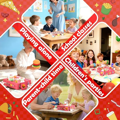 Air Dry Clay Kit - Food Toy Theme, Modeling Clay for Kids, DIY Magic Clay with Tools and Tutorials, 12 Boxes Molding Clay, Ultra Light, Soft & Non-Sticky, Arts and Crafts Gift for Kids - color: Food Toy Theme