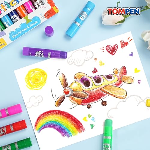 Tempera Paint Sticks for Kids & Artists,72 Pack 12 Vibrant Color,Non-Toxic,Quick Drying,Classic Rainbow Colors,Washable Solid Paint Crayons,Ideal for School Classroom Art Projects & DIY Crafts