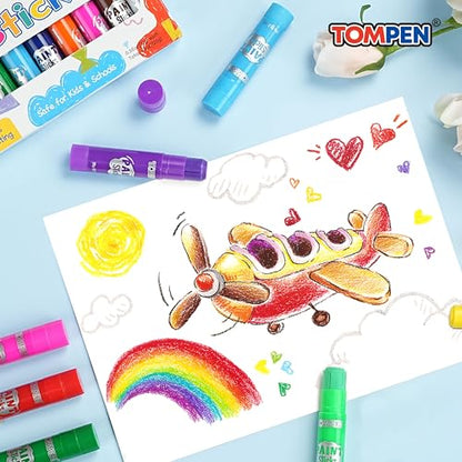 Tempera Paint Sticks for Kids & Artists,72 Pack 12 Vibrant Color,Non-Toxic,Quick Drying,Classic Rainbow Colors,Washable Solid Paint Crayons,Ideal for School Classroom Art Projects & DIY Crafts