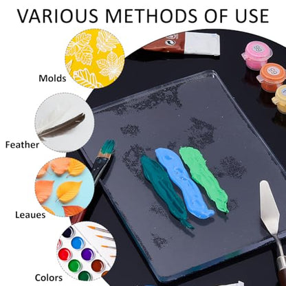 SUPERFINDINGS 17.5x12.6cm Gel Press Monoprinting Plate Clear Gel Monoprinting Plate Reusable Gels Printing Plates Printmaking Supplies for Card Making Arts and Crafts Scrapbooking and Journaling - size: 6.89"x4.96"