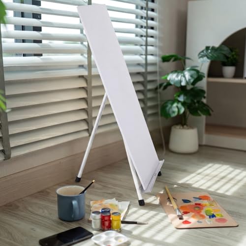 Zonon 6 Pcs Aluminum 15'' to 21'' Tabletop Display Easel for Painting Adjustable Folding Table Stand with Extension Arms Rubber Feet for Whiteboard Canvas Poster Sign Picture Artist(Silver) - color: Silver