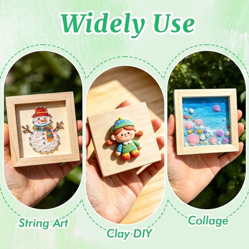 ESRICH 4x4 Inch Wood Panels, 9 Pack Square Craft Wood Canvas Boards, Blank Unfinished Wooden Art Board for DIY Art Creations Such as Painting, Acrylic Pouring, Resin, Burning, Collage, etc. - size: 4IN-9Pack