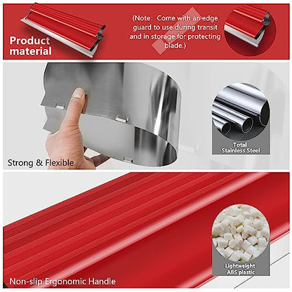 suokoun 16Inch Drywall Skimming Blade, 0.38mm Stainless Steel Blade, Drywall Knife for Drywall/Plaster/Wallboard - size: 16inch