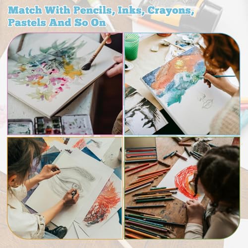 150 Sheets 8.5x11 Watercolor Paper Pad Cold Press Bulk Painting Paper - style: 8.5x11in-110LB/230GSM