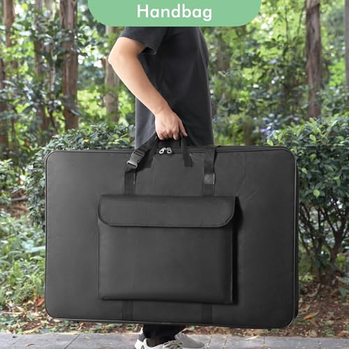 Premium Art Portfolio Case - 32" x 42" - Soft Sided - Steel Frame - Waterproof & Tear Resistant - Artwork, Photography, Sketch, LCD, Monitor, Solar Panel - Shoulder Straps & Handles - size: 32x42