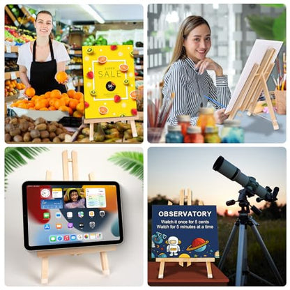 3 Pack 15 Inch Wood Easels, Easel Stand for Painting Canvases, Art, and Crafts, Tripod, Painting Party Easel, Kids Student Tabletop Easels for Painting, Portable Canvas Photo Picture Sign Holder - style: 15"-3p