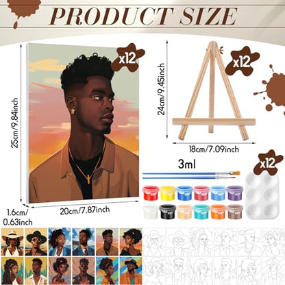 Zhanmai 72 Pcs 12 Sets Sip and Paint Kit Pre Drawn Canvas for Painting 8" x 10" Paint Party Canvas Painting Pre Printed Canvases for Party DIY Virtual Adult's Date Night(Adult Couples) - style: Modern Couple