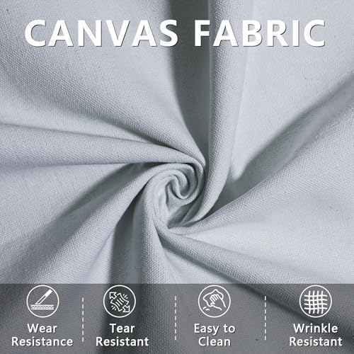 Canvas Fabric, 60" Wide Medium Weight 8 oz Duck Fabric for Quilting, Sewing, Crafts, Painting, Drop Cloths (White) - color: White, size: 60''x80''