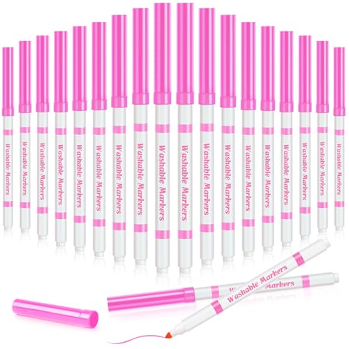 Fullhawl 18 Pcs Line Washable Markers Bulk Pink Fine Tip Markers Set Coloring Thin Tip Drawing Washable Pen for Kids Art School Classroom Back to School Gender Reveal Party Supplies, Ages 6+ - color: Pink