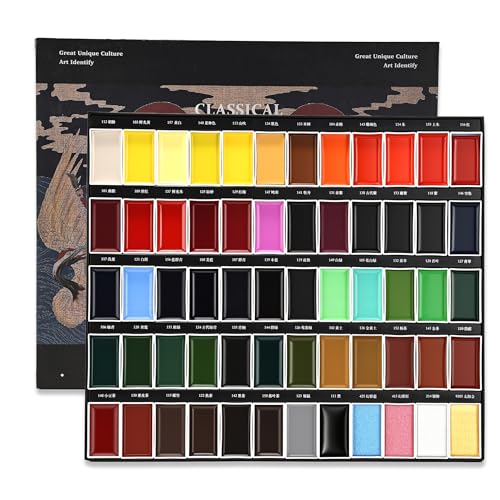 rubens Watercolor Paint Set 60 Colors,Professional Art Supplies,Watercolor Travel Palette for Adults，Artists,Adults Beginner - color: 60 Colors