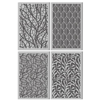 4 Pcs Leaf Texture Pattern Polymer Clay Texture Sheet Rubber Clay Texture Mat for Polymer Clays Making Earrings Jewelry DIY Crafts, 4 × 2.5 Inch - style: Leaf Pattern