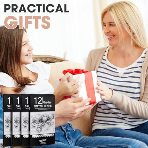 48 Pcs Drawing Sketching Pencil Set, Professional Drawing Pencils (10b - 6h) Graphite Sketch Pencil Artist Pencils Ideal for Beginners & Pro Artists, Drawing Art, Sketching, Shading Christmas Gifts
