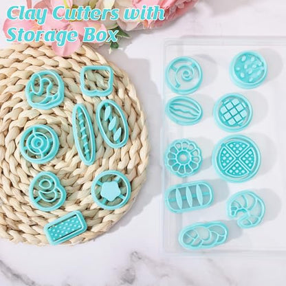 ORIGACH 17 Pcs Bread Shape Clay Cutters, Bread Polymer Clay Cutter for Earring Making Bakery Bread Clay Cutters for Jewelry Making - style: Bread