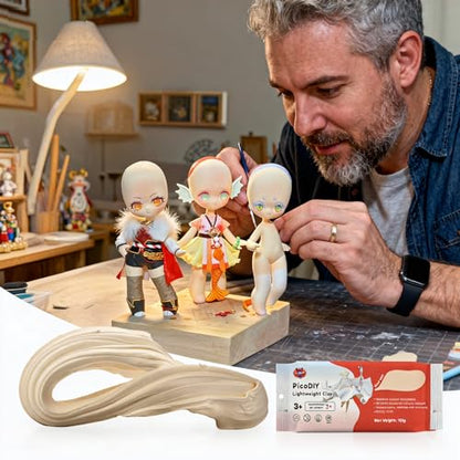 Lightweight Clay - Air Dry Clay, Ultra Light & Soft, Safe & Non-Toxic, Moldable & Flexible, DIY Modeling Clay for Anime Figures, Sculpting, Molding, Creative Art Crafts - color: Skin