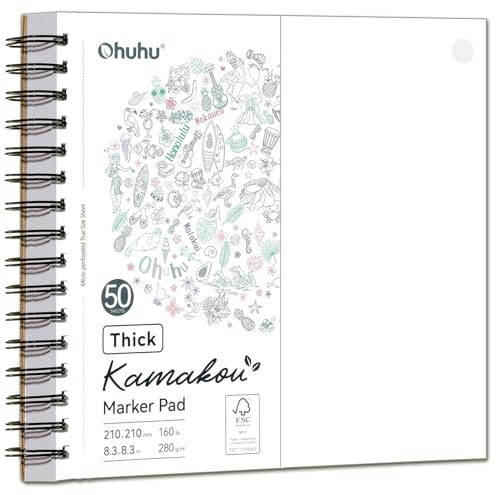Ohuhu Markers +Bleedproof Marker Pad 8.3"x8.3"