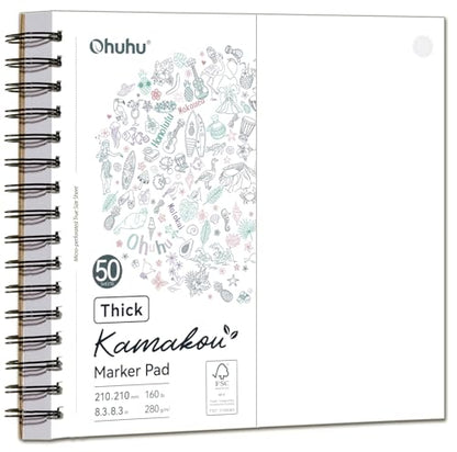 Ohuhu Markers +Bleedproof Marker Pad 8.3"x8.3"